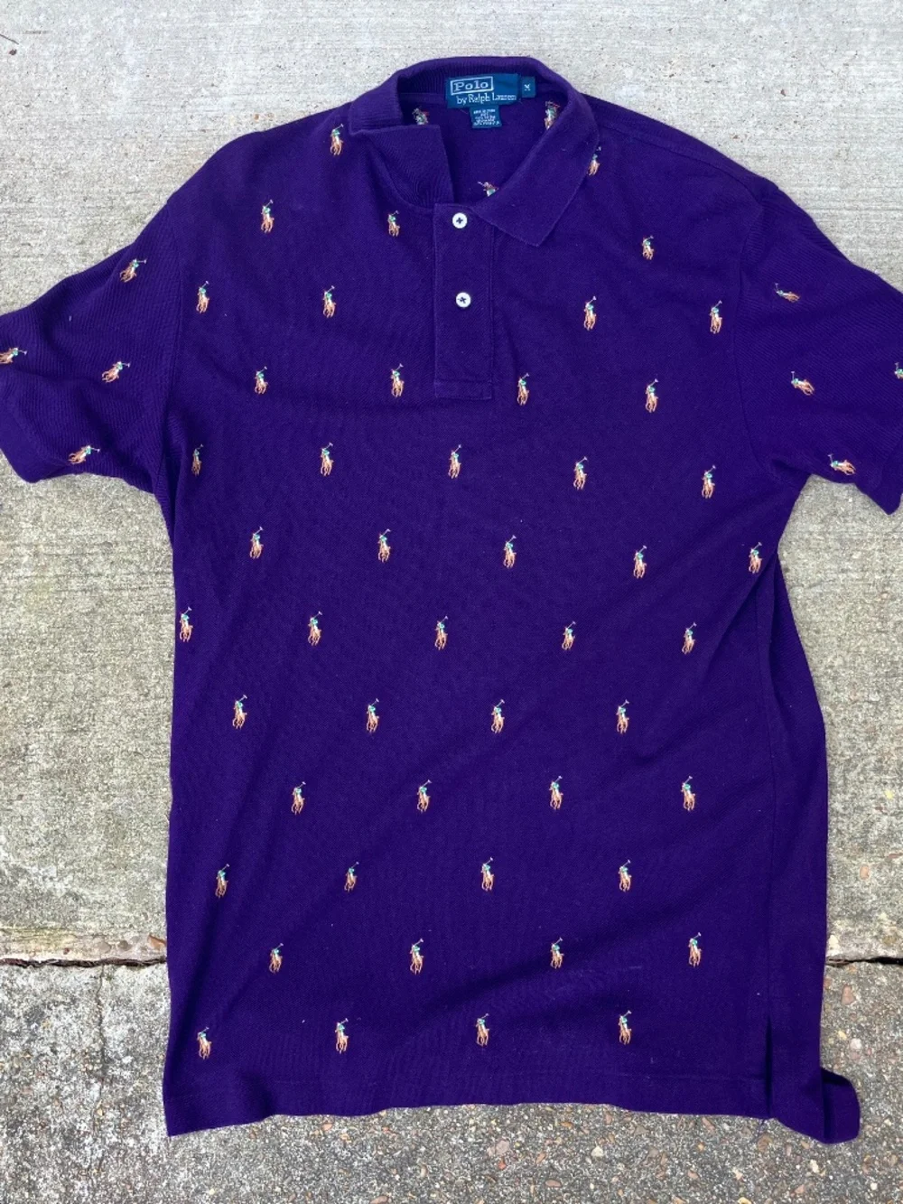 Ralph Lauren Ponies all over Embroidered Med FIFA World Cup USA